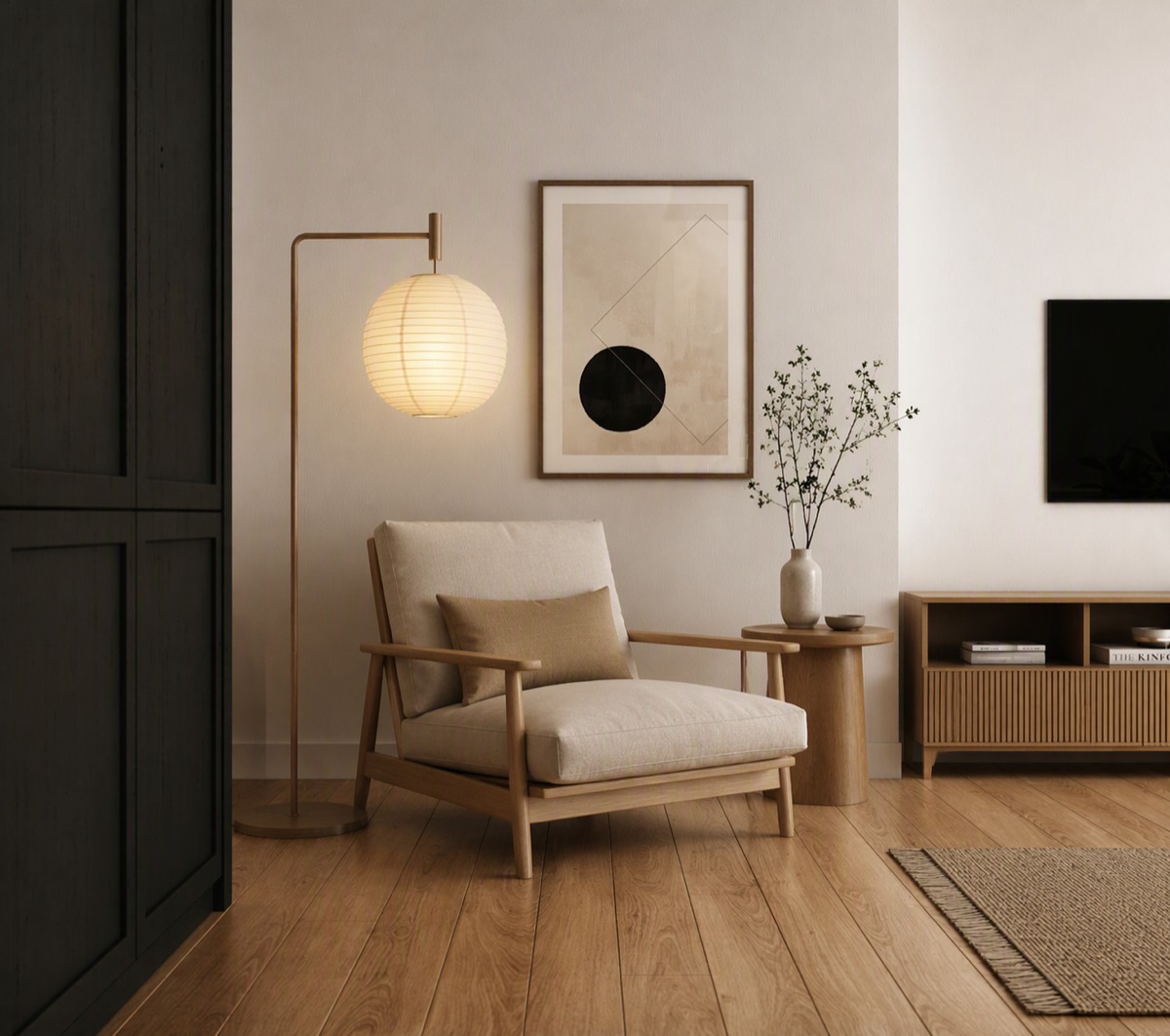 Japandi Living Room — Moodboard Match — reimagined