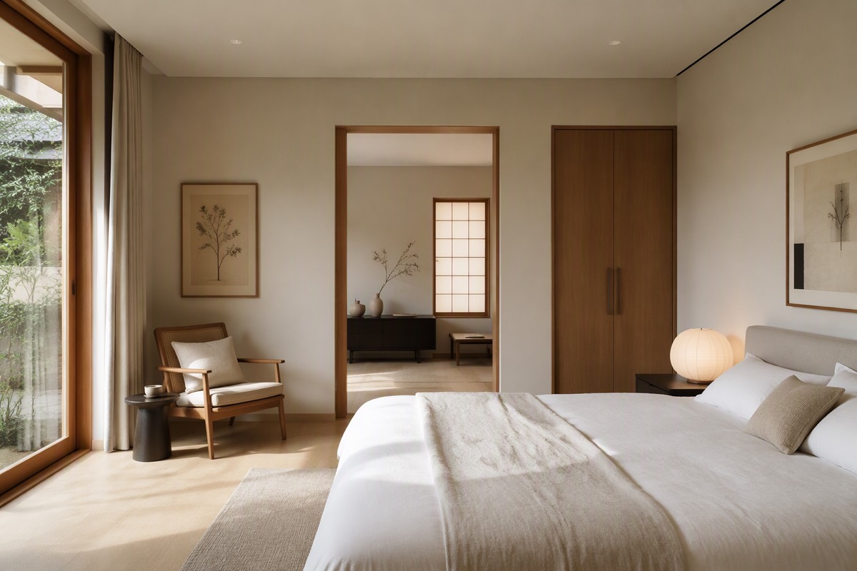 Japandi bedroom idea